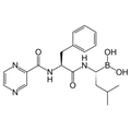 Chemical structure of Bortezomib (SIH-328), a Proteasome inhibitor. CAS #: 179324-69-7. Molecular Formula: C19H25BN4O4. Molecular Weight: 384.2 g/mol.
