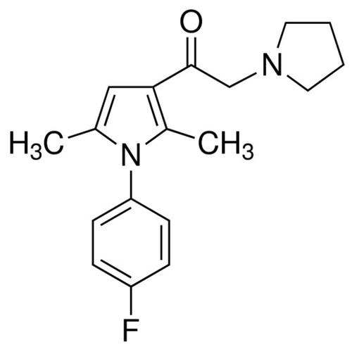 Chemical structure of IU1 (SIH-329), a Usp-14 inhibitor. CAS #: 314245-33-5. Molecular Formula: C18H21FN2O . Molecular Weight: 300.4 g/mol.