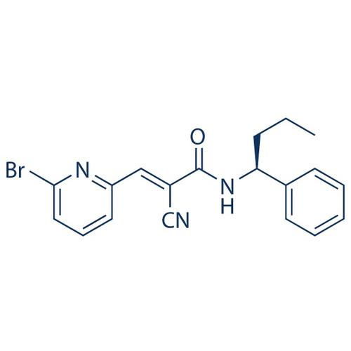 Chemical structure of WP-1130 (SIH-337), a DUB inhibitor. CAS #: 856243-80-6. Molecular Formula: C19H18BrN3O. Molecular Weight: 384.3 g/mol.