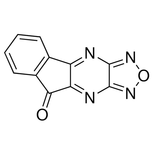 Chemical structure of SMER3 (SIH-341), a E3 UB ligase inhibitor. CAS #: 67200-34-4. Molecular Formula: C11H4N4O2. Molecular Weight: 224.18 g/mol.
