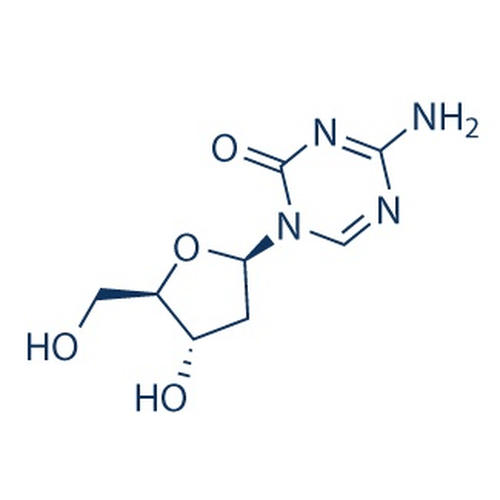 Chemical structure of Decitabine (SIH-352), a DNA hypomethylation agent. CAS #: 2353-33-5. Molecular Formula: C8H12N4O4. Molecular Weight: 228.2 g/mol.