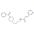 Chemical structure of FK-866 HCl (SIH-354), a NAD biosynth inhib. (SIR down regulator). CAS #: 658084-64-1. Molecular Formula: C24H29N3O2.HCl. Molecular Weight: 428 g/mol.