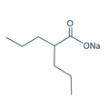 Chemical structure of Sodium Valproate (SIH-357), a HDAC inhibitor. CAS #: 1069-66-5. Molecular Formula: C8H15NaO2 . Molecular Weight: 166.2 g/mol.