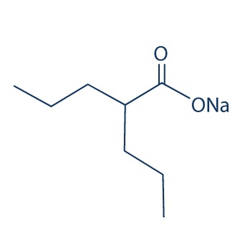 Chemical structure of Sodium Valproate (SIH-357), a HDAC inhibitor. CAS #: 1069-66-5. Molecular Formula: C8H15NaO2 . Molecular Weight: 166.2 g/mol.