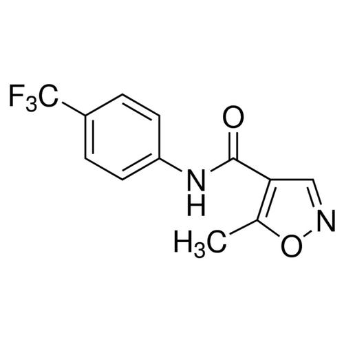 Chemical structure of Leflunomide (SIH-368), a Immunosupressant. CAS #: 75706-12-6. Molecular Formula: C12H9F3N2O2. Molecular Weight: 270.21 g/mol.