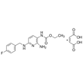 Chemical structure of Flupirtine maleate (SIH-376), a Kv7 channel activator. CAS #: 75507-68-5. Molecular Formula: C15H17FN4O2.C4H4O4. Molecular Weight: 420.4 g/mol.