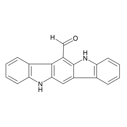 Chemical structure of 6-Formylindolo(3,2-b)carbazole (SIH-383), a Ah receptor ligand. CAS #: 172922-91-7. Molecular Formula: C19H12N2O. Molecular Weight: 284.3 g/mol.