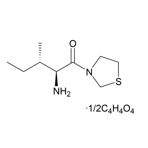 Chemical structure of P32/98 (SIH-385), a DPPIV/DPP4 inhibitor. CAS #: 136259-20-6. Molecular Formula: C9H18N2OS . 0.5 C4H4O4. Molecular Weight: 260.4 g/mol.