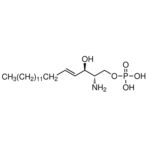 Chemical structure of Sphingosine-1-phosphate, D-erythro (SIH-386), a Endogenous signaling molecule. CAS #: 26993-30-6. Molecular Formula: C18H38NO5P. Molecular Weight: 379.5 g/mol.