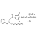 Chemical structure of Amiodarone Hydrochloride (SIH-393), a Autophagy inducer. CAS #: 19774-82-4. Molecular Formula: C25H29I2NO3.HCl. Molecular Weight: 681.77 g/mol.