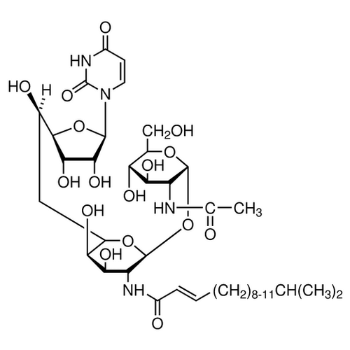 Chemical structure of Tunicamycin (SIH-397), a Autophagy inducer. CAS #: 11089-65-9. Molecular Formula: C39H64N4O16. Molecular Weight: 844.95 g/mol.