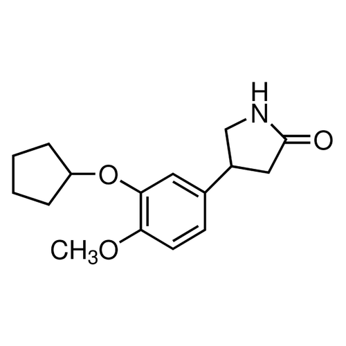 Chemical structure of Rolipram (SIH-401), a Autophagy inhibitor. CAS #: 61413-54-5 . Molecular Formula: C16H21NO3. Molecular Weight: 275.35 g/mol.