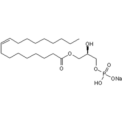 Chemical structure of Lysophosphatidic Acid (SIH-403), a Autophagy inhibitor. CAS #: 22556-62-3 . Molecular Formula: C21H40O7P. Molecular Weight: 436.5245 g/mol.