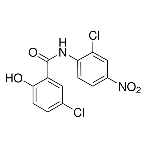 Chemical structure of Niclosamide (SIH-406), a Autophagy inducer. CAS #: 50-65-7. Molecular Formula: C13H8Cl2N2O4. Molecular Weight: 327.12 g/mol.