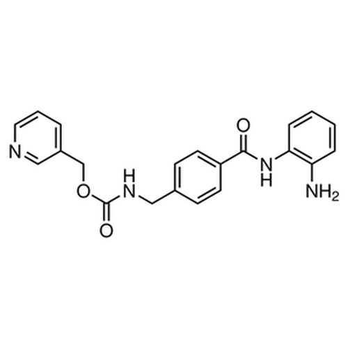 Chemical structure of MS 275 (SIH-416), a HDAC inhibitor. CAS #: 209783-80-2. Molecular Formula: C21H20N4O3. Molecular Weight: 376.41 g/mol.