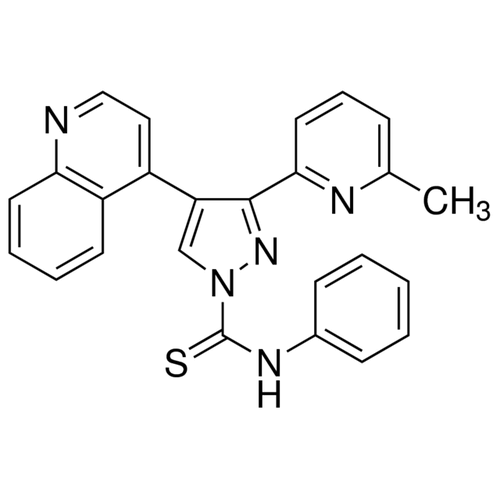 Chemical structure of A83 01 (SIH-423), a ALK kinase inhibitor. CAS #: 909910-43-6. Molecular Formula: C25H19N5S. Molecular Weight: 421.5 g/mol.