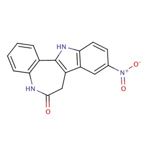 Chemical structure of Alsterpaullone (SIH-431), a GSK3beta kinase inhibitor, CDK5/p25 inhibitor. CAS #: 237430-03-4. Molecular Formula: C16H11N3O3. Molecular Weight: 293.3 g/mol.