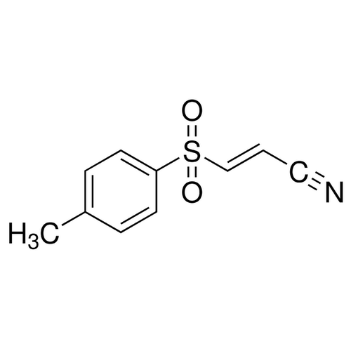 Chemical structure of BAY 11 7082 (SIH-434), a IKK kinase inhibitor. CAS #: 19542-67-7. Molecular Formula: C10H9NO2S. Molecular Weight: 207.3 g/mol.