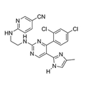 Chemical structure of CHIR99021 (SIH-437), a GSK3beta kinase inhibitor. CAS #: 252917-06-9. Molecular Formula: C22H18Cl2N8. Molecular Weight: 465.3 g/mol.