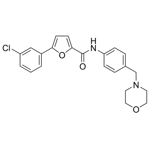 Chemical structure of CID 2011756 (SIH-438), a PKD kinase inhibitor. CAS #: 638156-11-3. Molecular Formula: C22H21ClN2O3. Molecular Weight: 396.9 g/mol.