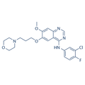 Chemical structure of Gefitinib (SIH-445), a EGFR-Kinase inhibitor. CAS #: 184475-35-2. Molecular Formula: C22H24ClFN4O3. Molecular Weight: 446.9 g/mol.