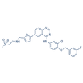 Chemical structure of Lapatinib (SIH-459), a EGFR and HER2 inhibitor. CAS #: 231277-92-2. Molecular Formula: C29H26ClFN4O4S. Molecular Weight: 581.1 g/mol.