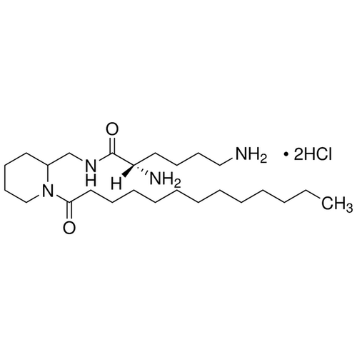 Chemical structure of NPC 15437 (SIH-464), a PKC kinase inhibitor. CAS #: 141774-20-1. Molecular Formula: C25H52Cl2N4O2. Molecular Weight: 511.6 g/mol.
