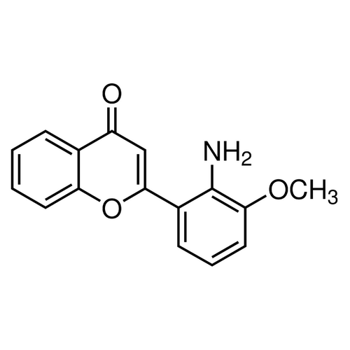 Chemical structure of PD98059 (SIH-466), a MEK kinase inhibitor. CAS #: 167869-21-8. Molecular Formula: C16H13NO3. Molecular Weight: 267.3 g/mol.