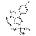 Chemical structure of PP2 (SIH-470), a Src family kinase inhibitor. CAS #: 172889-27-9. Molecular Formula: C15H16ClN5. Molecular Weight: 301.8 g/mol.