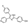 Chemical structure of SB202190 (SIH-473), a p38 MAP kinase inhibitor. CAS #: 152121-30-7. Molecular Formula: C20H14FN3O. Molecular Weight: 331.3 g/mol.