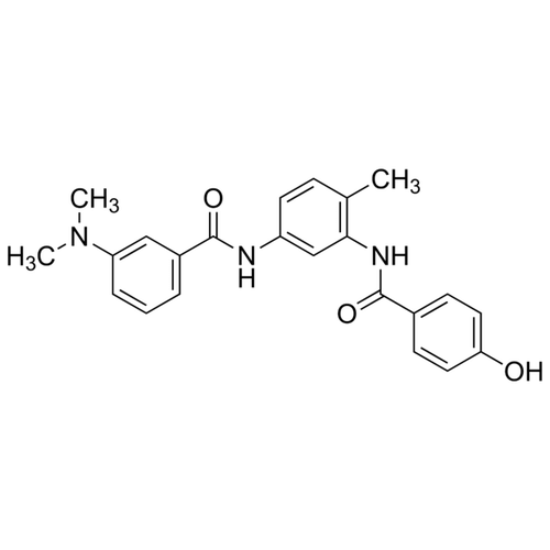Chemical structure of ZM 336372 (SIH-488), a c-Raf kinase inhibitor. CAS #: 208260-29-1. Molecular Formula: C23H23N3O3. Molecular Weight: 389.4 g/mol.