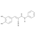 Chemical structure of AG 494 (SIH-491), a EGF receptor tyrosine kinase inhibitor. CAS #: 133550-35-3. Molecular Formula: C16H12N2O3. Molecular Weight: 280.3 g/mol.