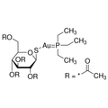 Chemical structure of Auranofin (SIH-493), a IKK kinase inhibitor. CAS #: 34031-32-8. Molecular Formula: C20H34AuO9PS. Molecular Weight: 678.5 g/mol.