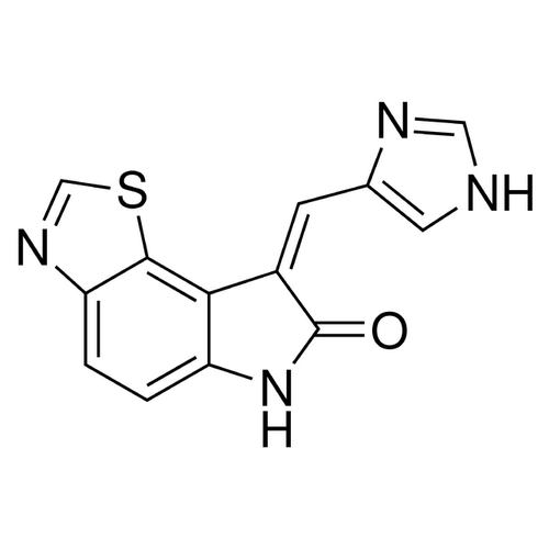 Chemical structure of C16 (SIH-498), a PKR kinase inhibitor. CAS #: 608512-97-6. Molecular Formula: C13H8N4OS. Molecular Weight: 268.3 g/mol.