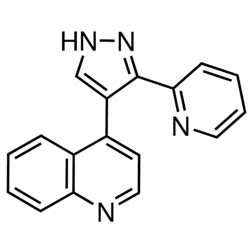 Chemical structure of LY364947 (SIH-504), a ALK5 kinase inhibitor. CAS #: 396129-53-6. Molecular Formula: C17H12N4. Molecular Weight: 272.3 g/mol.