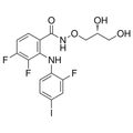 Chemical structure of PD325901 (SIH-507), a MEK kinase inhibitor. CAS #: 391210-10-9. Molecular Formula: C16H14F3IN2O4. Molecular Weight: 482.2 g/mol.