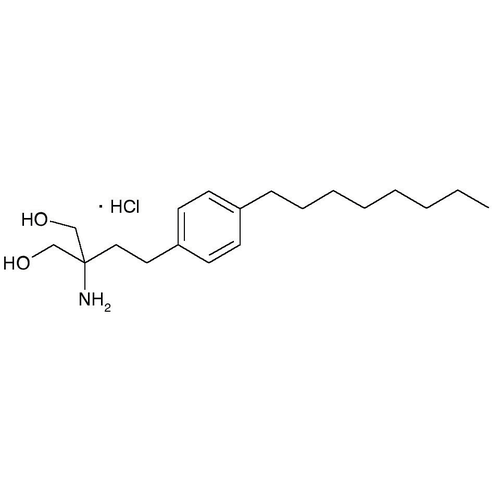 Chemical structure of FTY720 Hydrochloride (SIH-523), a Sphingosine 1-phosphate receptor agonist. CAS #: 162359-56-0. Molecular Formula: C19H34ClNO2. Molecular Weight: 343.9 g/mol.