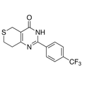 Chemical structure of XAV939 (SIH-532), a Tankyrase inhibitor. CAS #: 284028-89-3. Molecular Formula: C14H11F3N2OS. Molecular Weight: 312.3 g/mol.