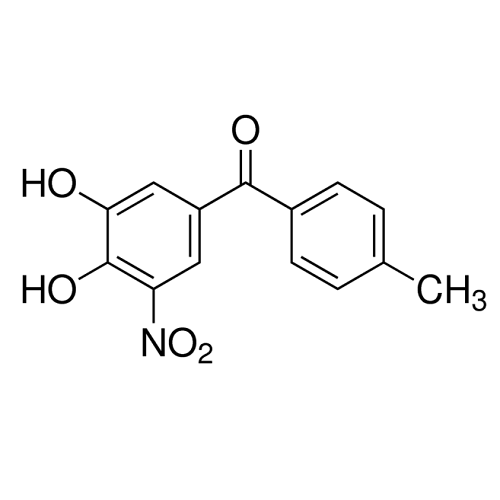 Chemical structure of Tolcapone (SIH-540), a COMT inhibitor. CAS #: 134308-13-7. Molecular Formula: C14H11NO5. Molecular Weight: 273.2 g/mol.