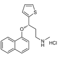 Chemical structure of Duloxetine HCl (SIH-549), a 5-HT-noradrenaline reuptake inhibitor. CAS #: 136434-34-9. Molecular Formula: C18H19NOS.HCl. Molecular Weight: 333.9 g/mol.
