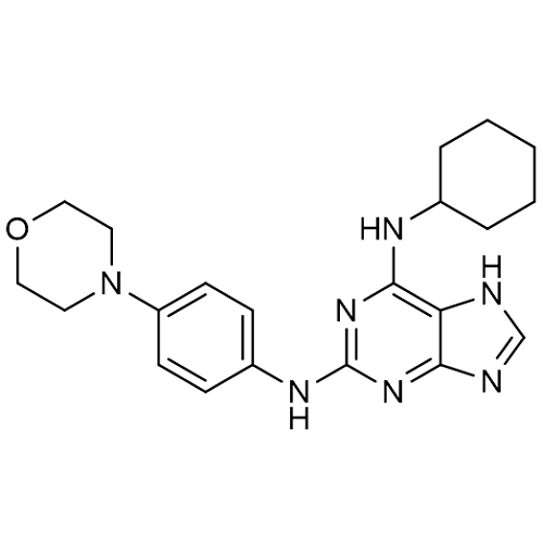 Chemical structure of Reversine (SIH-564), a A3 adenosine receptor antagonist. CAS #: 656820-32-5. Molecular Formula: C21H27N7O. Molecular Weight: 393.5 g/mol.