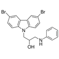 Chemical structure of P7C3 (SIH-571), a NAMPT activator. CAS #: 301353-96-8. Molecular Formula: C21H18Br2N2O. Molecular Weight: 474.2 g/mol.