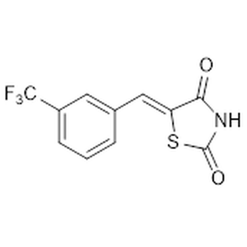 Chemical structure of SMI-4a (SIH-572), a ATP-competitive Pim kinase inhibitor. CAS #: 438190-29-5. Molecular Formula: C11H6F3NO2S. Molecular Weight: 273.23 g/mol.