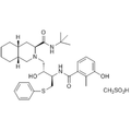 Chemical structure of Nelfinavir mesylate (SIH-586), a HIV-1 protease inhibitor. CAS #: 159989-65-8. Molecular Formula: C32H45N3O4S • CH3SO3H. Molecular Weight: 663.9 g/mol.