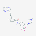 Chemical structure of Ponatinib (SIH-588), a Tyrosine Kinase Inhibitors. CAS #: 943319-70-8. Molecular Formula: C29H27F3N6O. Molecular Weight: 532.6 g/mol.