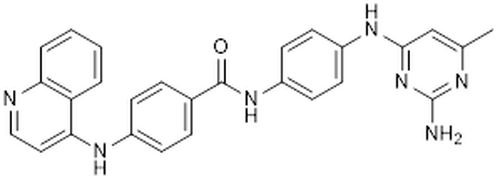 Chemical structure of SGI-1027 (SIH-596), a DNA Methyl transferase inhibitor. CAS #: 1020149-73-8. Molecular Formula: C27H23N7O. Molecular Weight: 461.5 g/mol.
