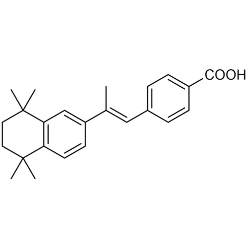 Chemical structure of TTNPB (SIH-608), a Retinoid RAR agonist. CAS #: 71441-28-6. Molecular Formula: C24H28O2. Molecular Weight: 348.5 g/mol.