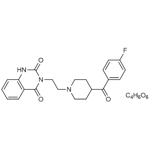 Chemical structure of Ketanserin tartrate (SIH-618), a Serotonin 5HT2A Antagonist. CAS #: 83846-83-7. Molecular Formula: C22H22FN3O3 • C4H6O6. Molecular Weight: 545.5 g/mol.
