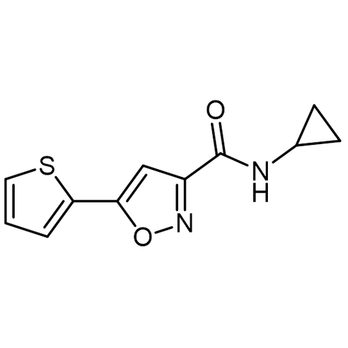 Chemical structure of ISX9 (SIH-628), a Induces neuronal differentiation. CAS #: 832115-62-5. Molecular Formula: C11H10N2O2S. Molecular Weight: 234.3 g/mol.