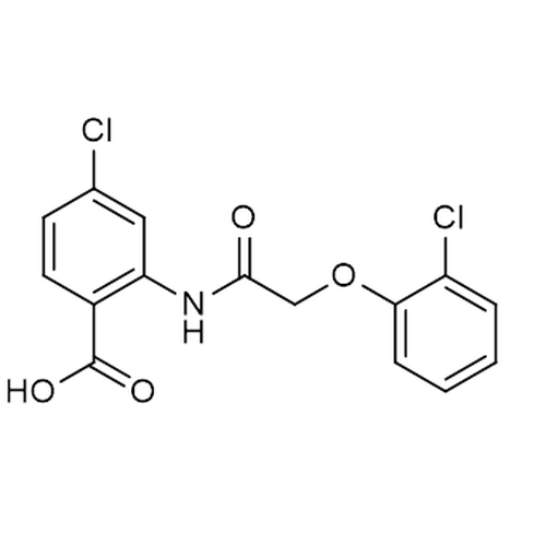 Chemical structure of CBA (SIH-633), a TRPM4 channel blocker. CAS #: 351424-20-9. Molecular Formula: C15H11Cl2NO4. Molecular Weight: 340.2 g/mol.